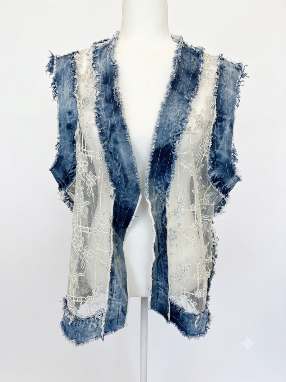 Adore Denim and Lace Vest